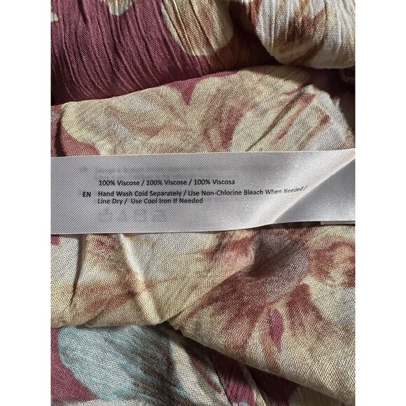 Band Of The Free Dress Womens Medium Liza Mauve Floral Wrap Surplice Maxi Boho - Picture 13 of 14